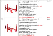 8,800 lb 4-Post Service Lift specifications