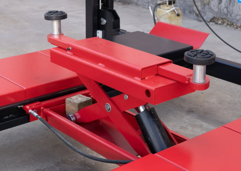 8,800 lb 4-post service lift with rolling jacks, view 5